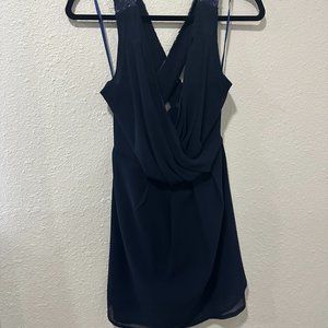 Dark Blue Sequin Crossed Dress
